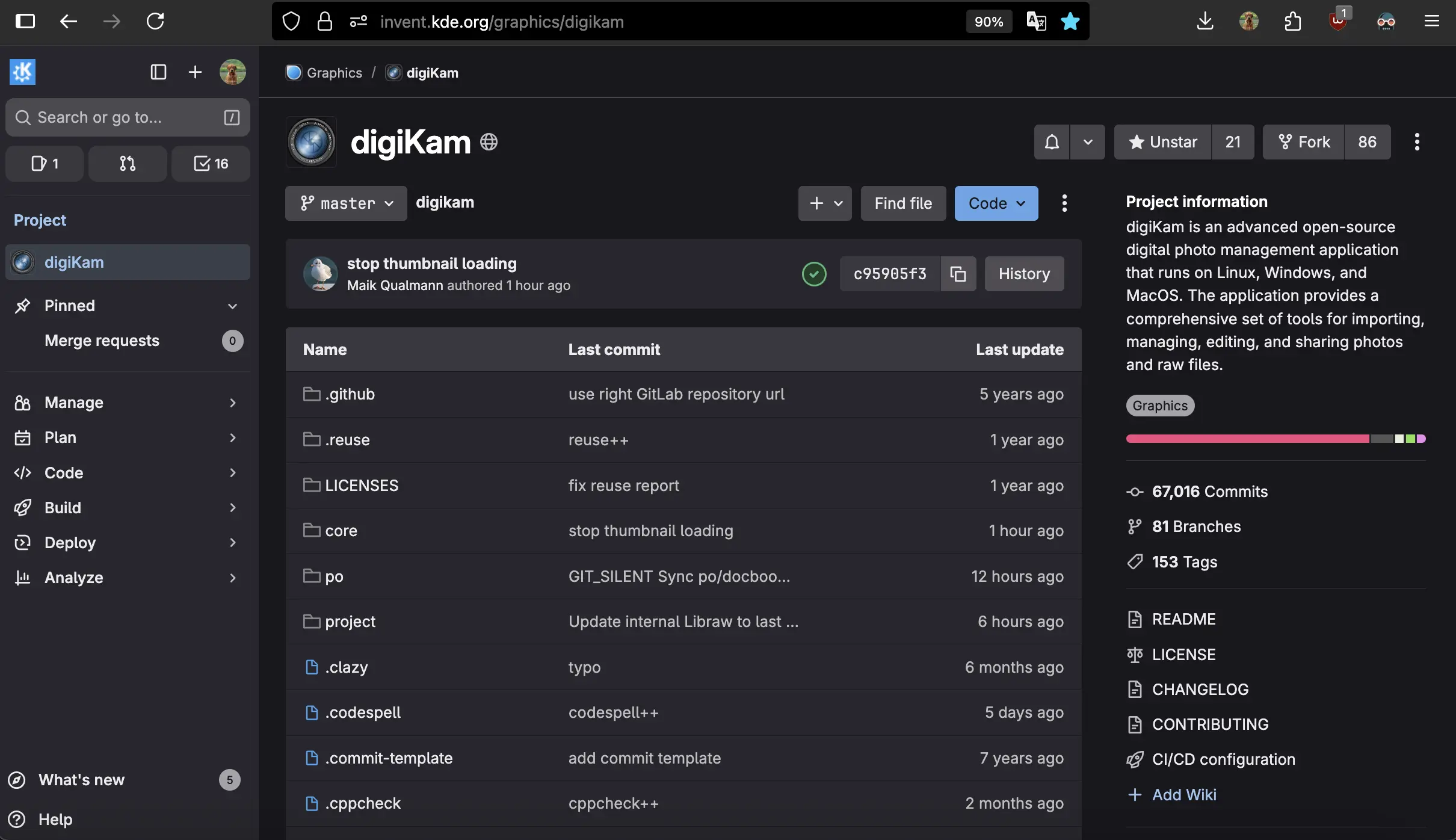 digiKam project on gitlab