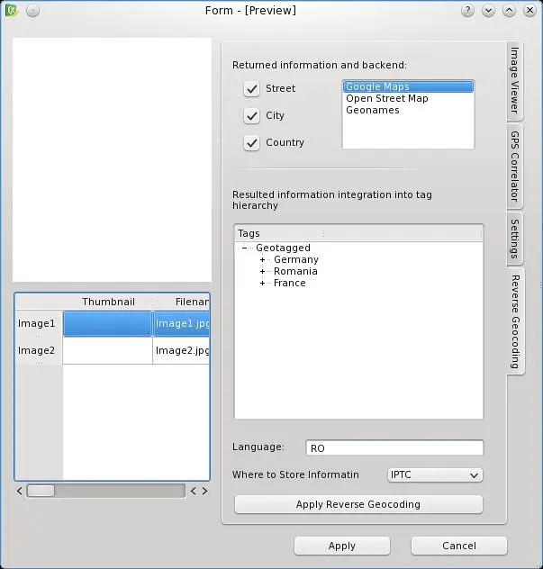 Reverse Geocoding Widget