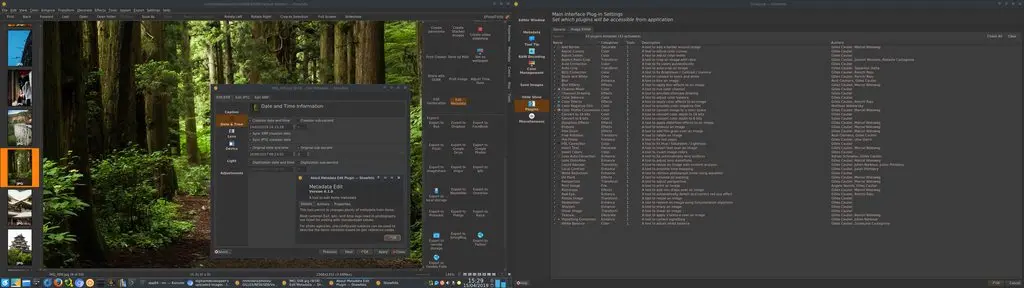 Showfoto 6.1.0 with Metadata Editor tool and Setup DPlugins panel