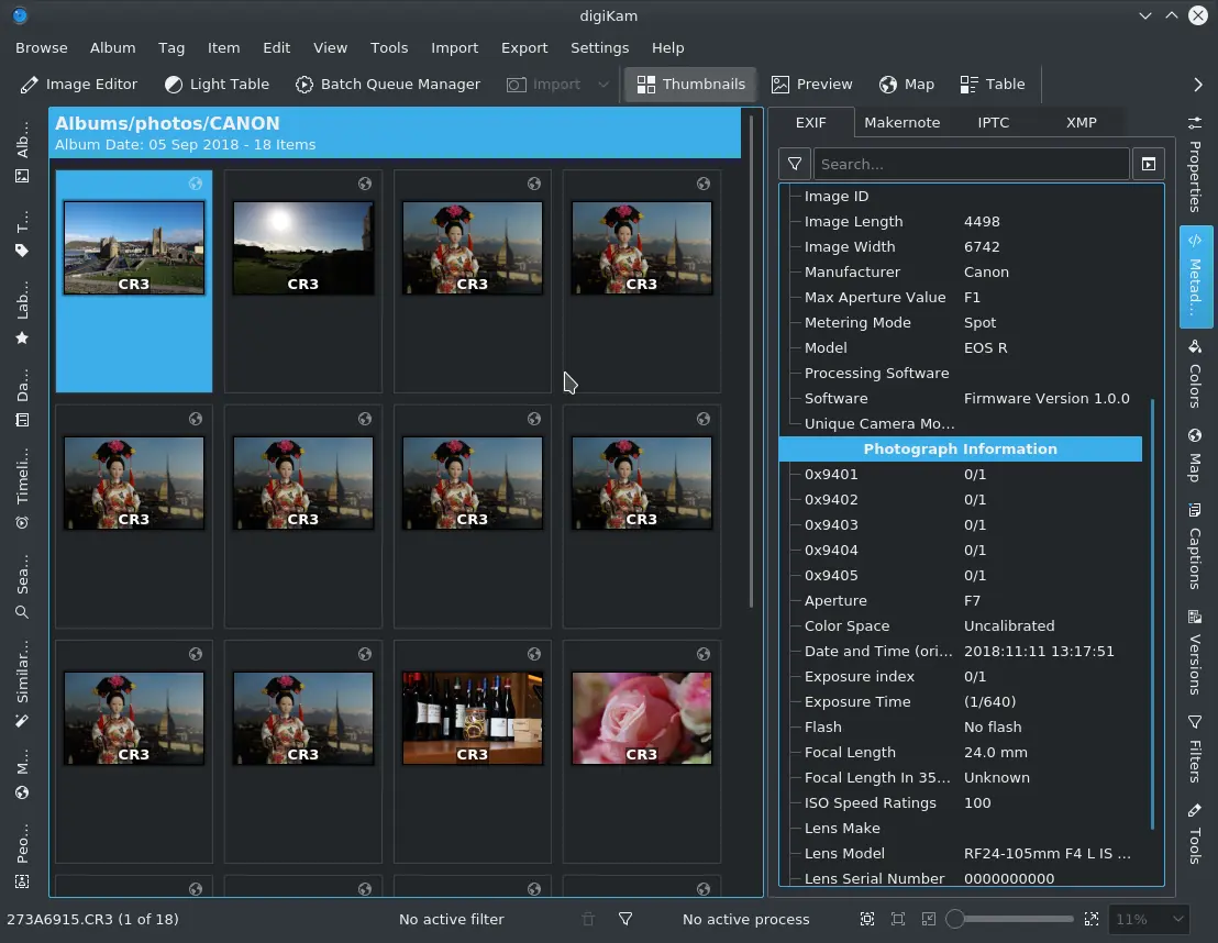 digikam 7.1.0 and Canon CR3 Metadata support