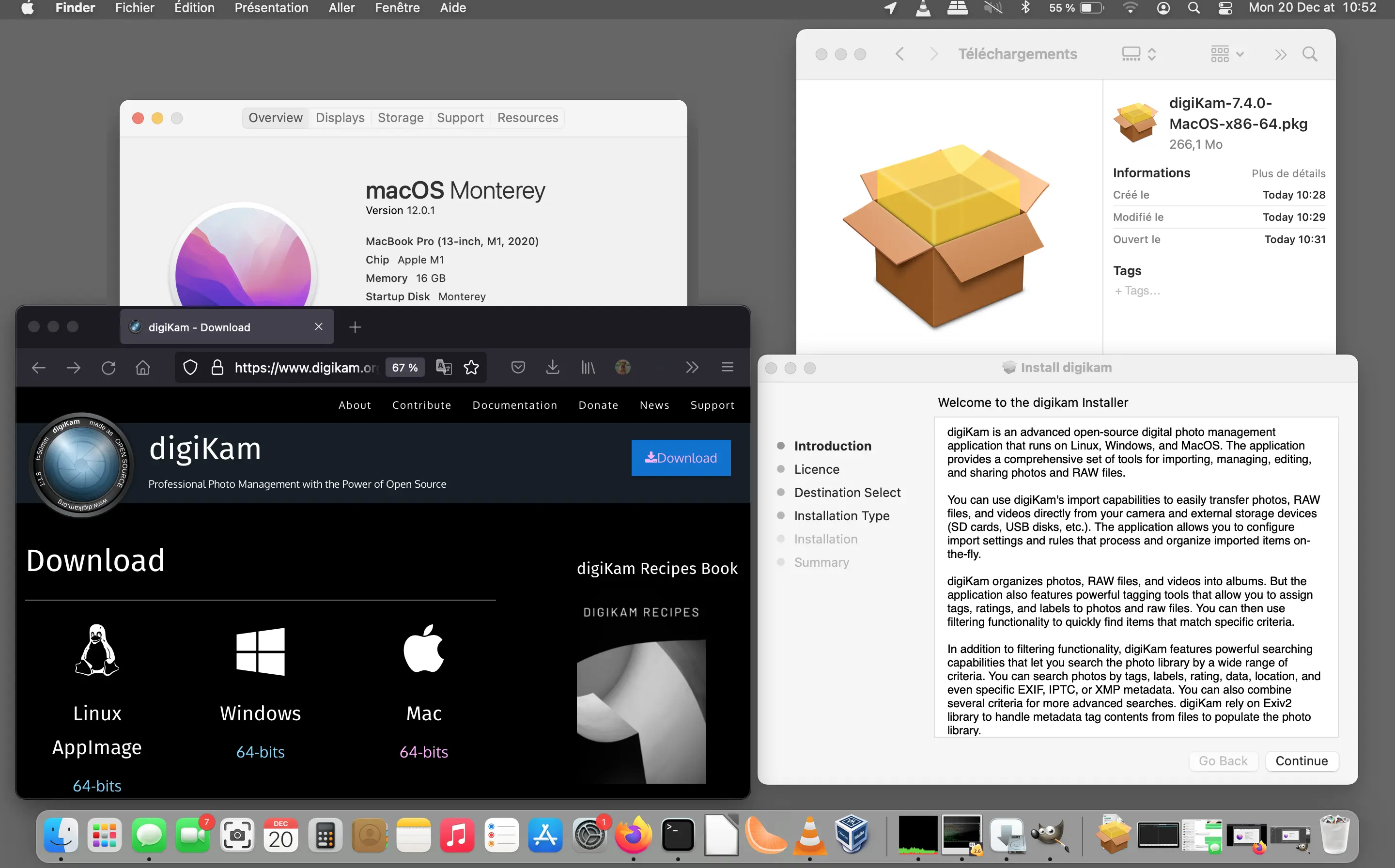 digiKam 7.4.0 Package Installer under MacOS Monterrey