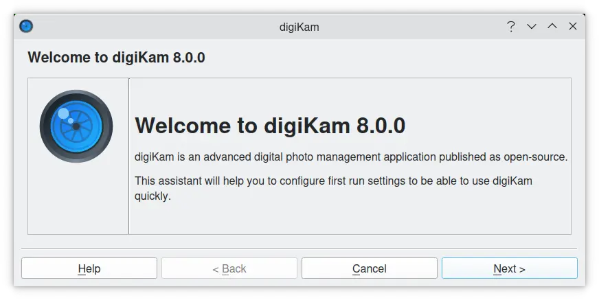 digiKam 8.0.0 First Run Assistant