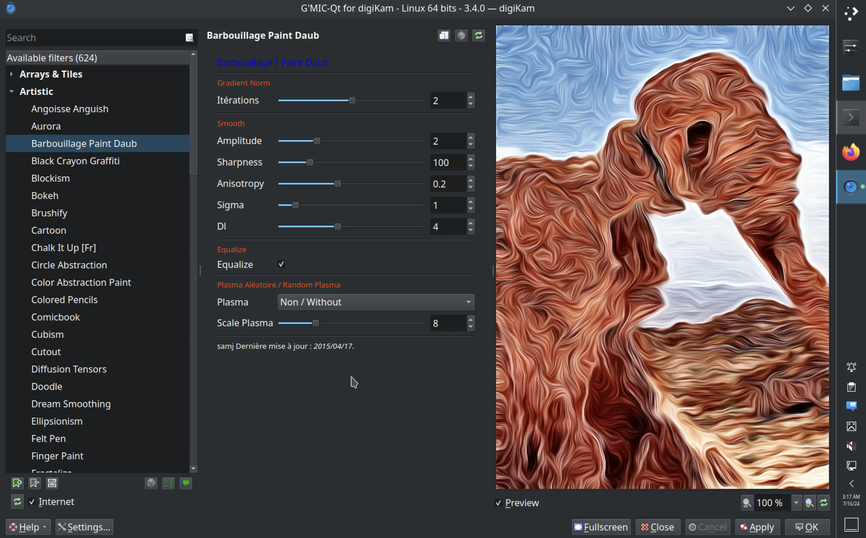 digiKam 8.4.0 GMIC-Qt Tool for the Image Editor