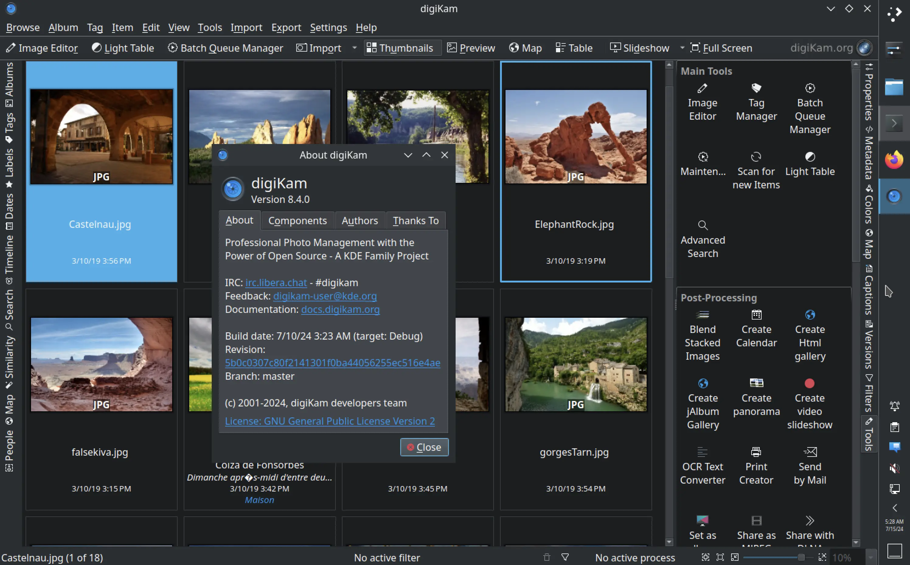 digiKam 8.4.0 Running Under Kubuntu
