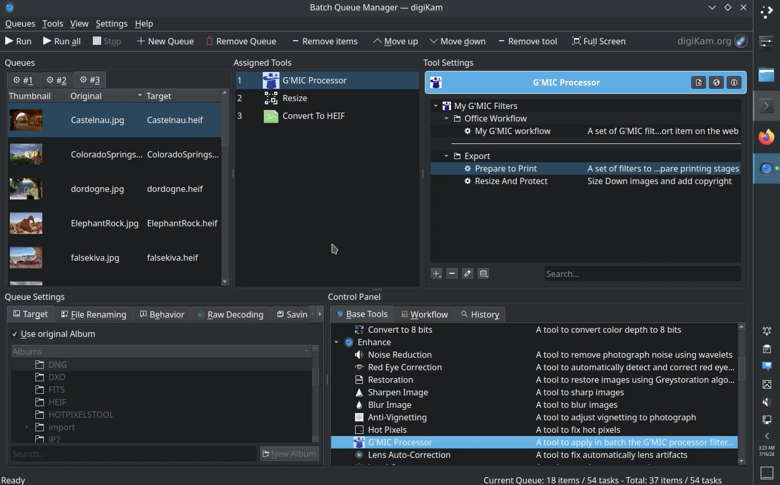 digiKam 8.4.0 G’MIC Processor for the Batch Queue Manager