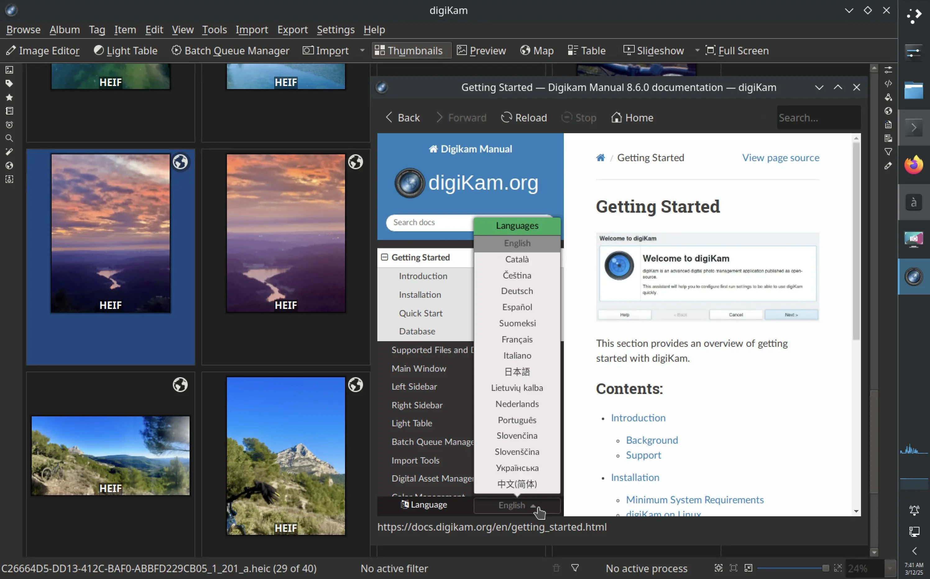The digiKam online documentation with internationalization support