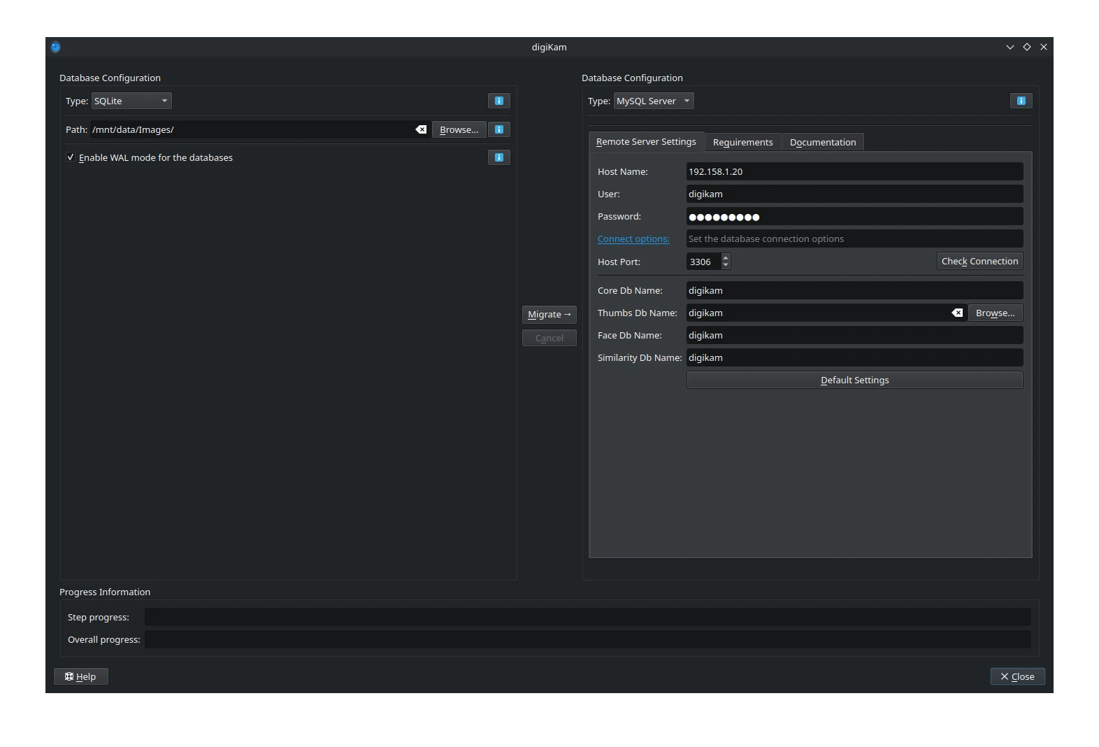 digiKam 9.1.0 Database Migration Tool